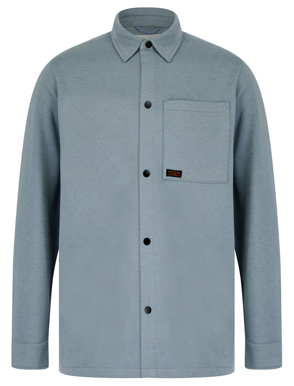 Commander Brushback Fleece Overshirt Jacket in Cool Grey - Tokyo Laundry