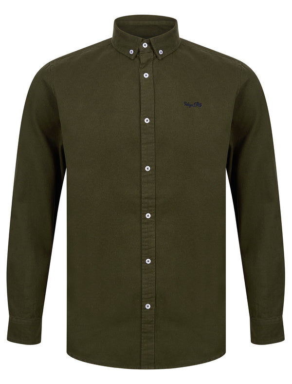 Holkham Cotton Twill Long Sleeve Shirt in Grape Leaf - Tokyo Laundry