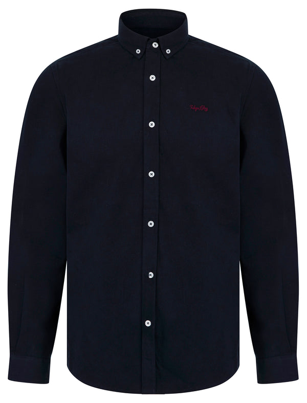 Holkham Cotton Twill Long Sleeve Shirt in Sky Captain Navy - Tokyo Laundry