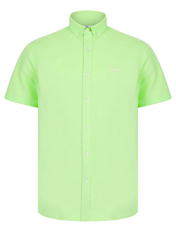 Elbury 3 Short Sleeve Cotton Twill Shirt in Patina Green - Tokyo Laundry