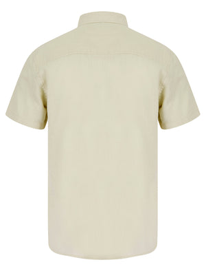 Bertrand  Classic Collar Short Sleeve Cotton Linen Shirt in Natural - Tokyo Laundry