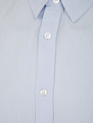 Helios Classic Collar Long Sleeve Cotton Linen Shirt in Soft Blue - Tokyo Laundry