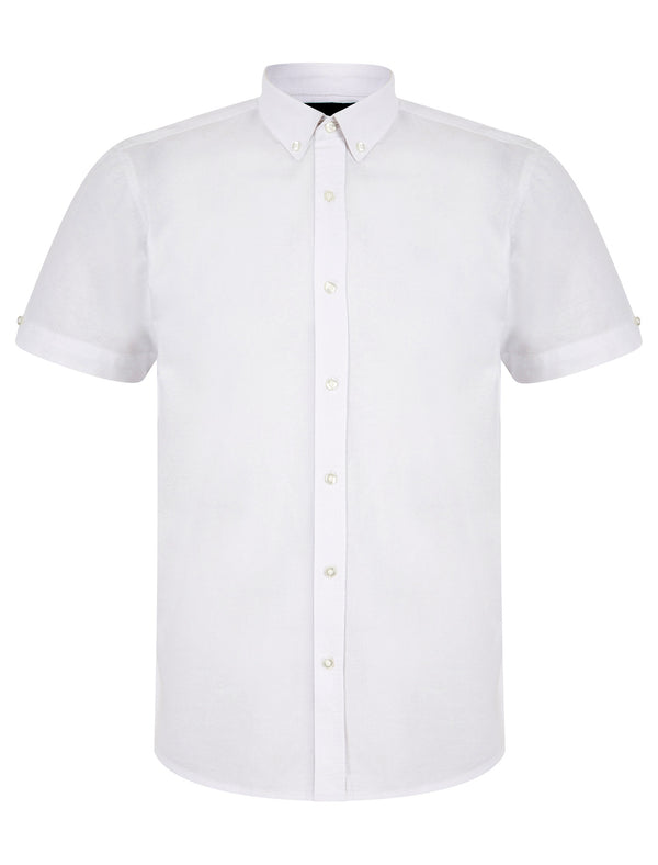 Fetlock Short Sleeve Oxford Cotton Shirt in White - Kensington Eastside