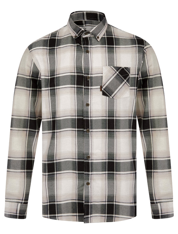Haines Checked Cotton Flannel Shirt in Jet Black - Tokyo Laundry
