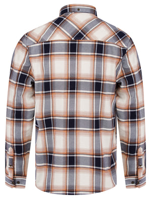 Haines Checked Cotton Flannel Shirt in Sky Captain Navy - Tokyo Laundry