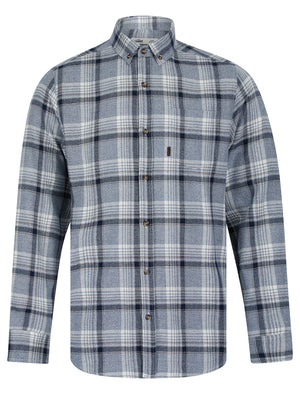 Tunstall Yarn Dyed Checked Cotton Flannel Shirt in Blue / Navy - Tokyo Laundry