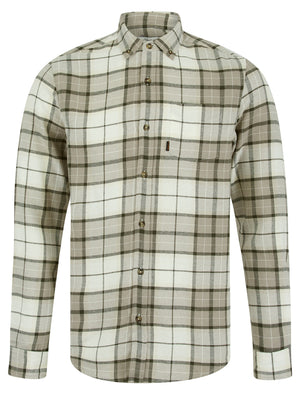 Levelock Yarn Dyed Checked Cotton Flannel Shirt in Flint Grey - Tokyo Laundry