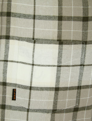 Levelock Yarn Dyed Checked Cotton Flannel Shirt in Flint Grey - Tokyo Laundry