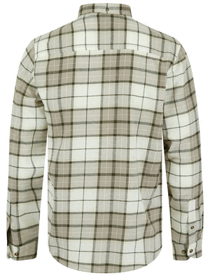 Levelock Yarn Dyed Checked Cotton Flannel Shirt in Flint Grey - Tokyo Laundry