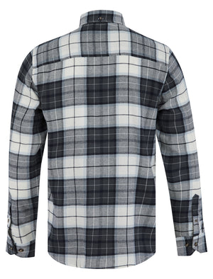 Levelock Yarn Dyed Checked Cotton Flannel Shirt in Turbulence Grey - Tokyo Laundry