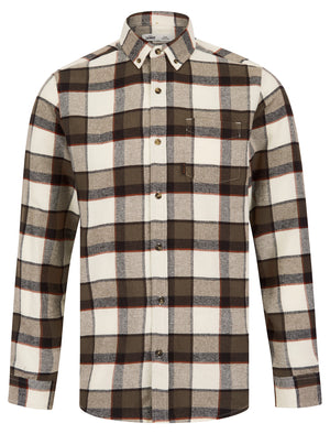 Skilak Yarn Dyed Checked Cotton Flannel Shirt in Walnut - Tokyo Laundry