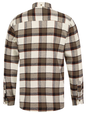 Skilak Yarn Dyed Checked Cotton Flannel Shirt in Walnut - Tokyo Laundry