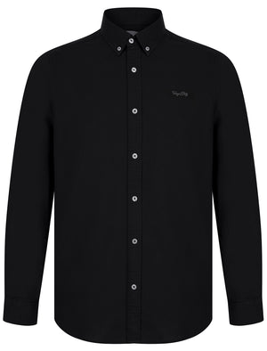 Holkham Cotton Twill Long Sleeve Shirt in Jet Black - Tokyo Laundry