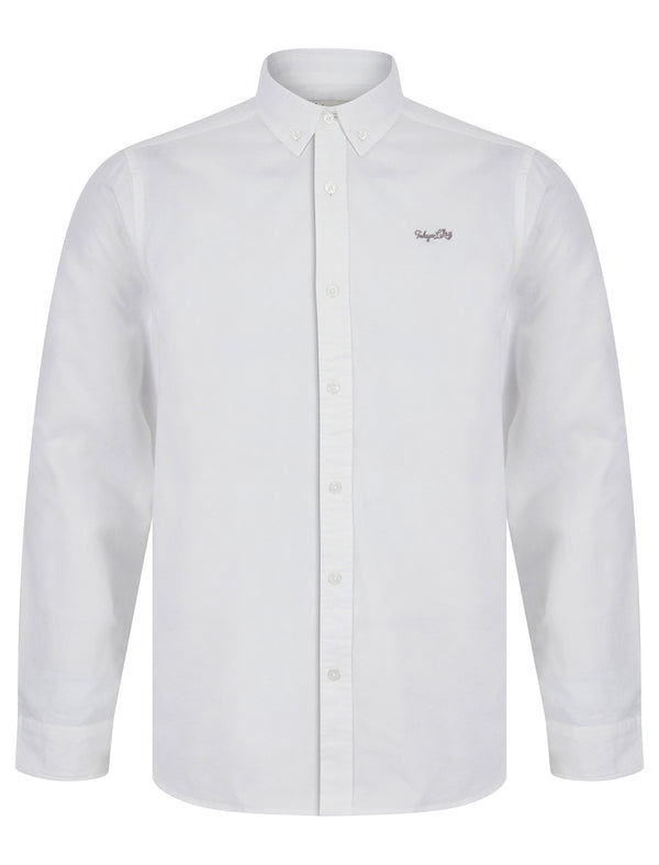 Holkham Cotton Twill Long Sleeve Shirt in White - Tokyo Laundry