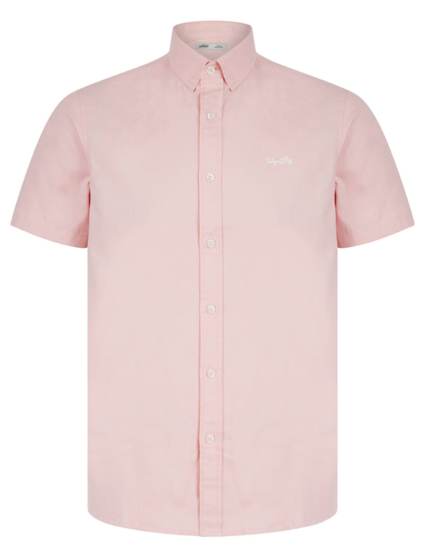Elbury 3 Short Sleeve Cotton Twill Shirt in Ballet Slipper Pink - Tokyo Laundry