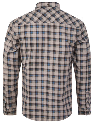 Gwilym Checked Cotton Flannel Long Sleeve Shirt in After Dark - Tokyo Laundry