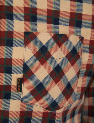 Gwilym Checked Cotton Flannel Long Sleeve Shirt in Madder Brown - Tokyo Laundry