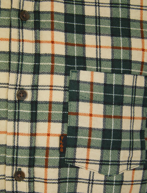 Laidler Checked Cotton Flannel Long Sleeve Shirt in Darkest Spruce - Tokyo Laundry
