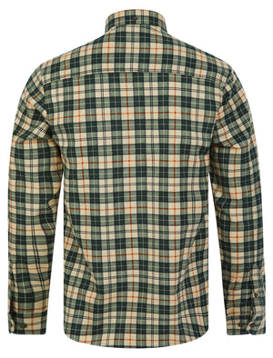 Laidler Checked Cotton Flannel Long Sleeve Shirt in Darkest Spruce - Tokyo Laundry