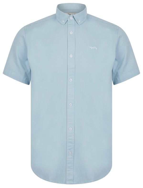 Elbury 3 Short Sleeve Cotton Twill Button Down Collar Shirt in Angel Falls - Tokyo Laundry