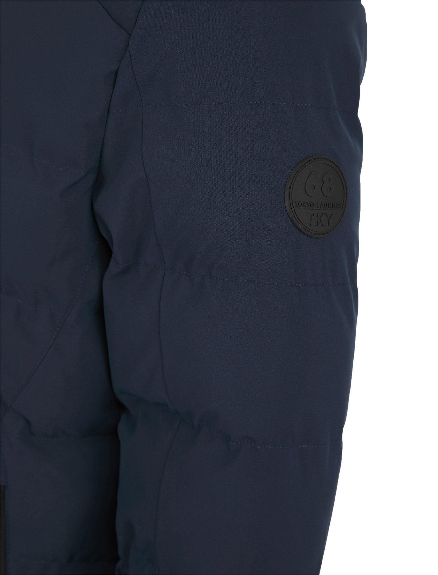 Yorkshire Quilted Puffer Coat with Hood In Sky Captain Navy