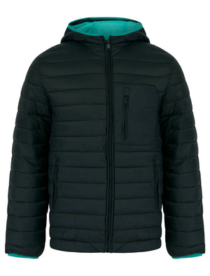 Samoset Quilted Puffer Jacket with Hood in Jet Black - Tokyo Laundry