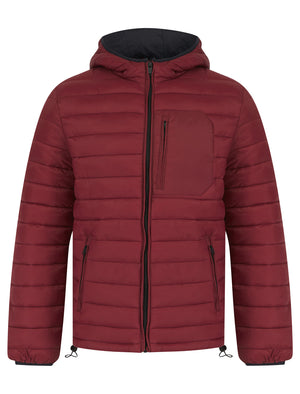 Samoset Quilted Puffer Jacket with Hood in Ribbon Red - Tokyo Laundry