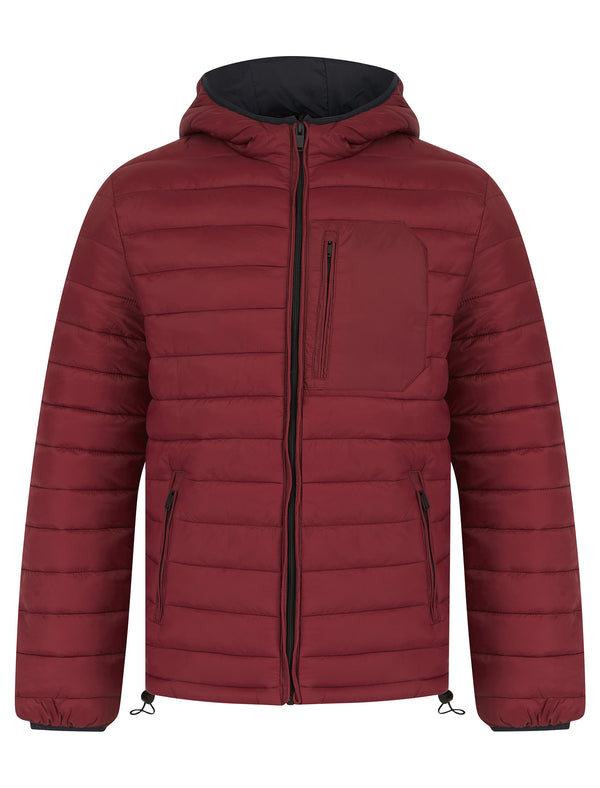 Samoset Quilted Puffer Jacket with Hood in Ribbon Red - Tokyo Laundry