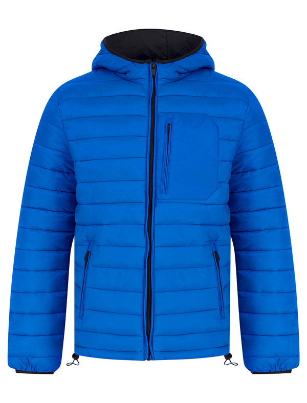 Samoset Quilted Puffer Jacket with Hood in French Blue - Tokyo Laundry