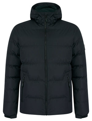 Takato Micro-Fleece Lined Quilted Puffer Jacket with Hood in Jet Black - Tokyo Laundry