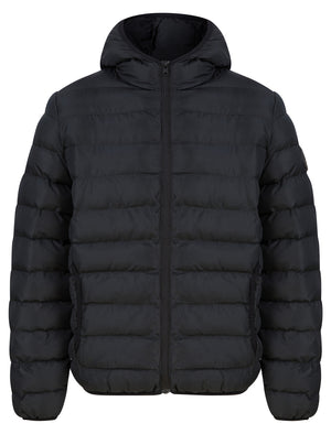 Tamary Quilted Puffer Jacket with Hood in Jet Black - Tokyo Laundry