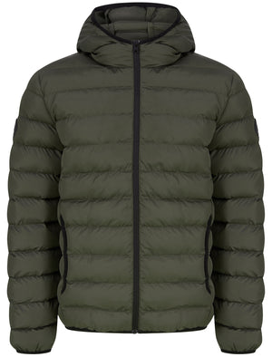 Tamary Quilted Puffer Jacket with Hood in Khaki - Tokyo Laundry
