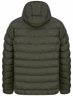 Tamary Quilted Puffer Jacket with Hood in Khaki - Tokyo Laundry