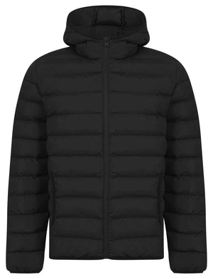 Tamary Quilted Puffer Jacket with Hood in Jet Black - Tokyo Laundry