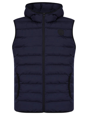 Dallon Quilted Puffer Gilet with Hood in Sky Captain Navy - Tokyo Laundry