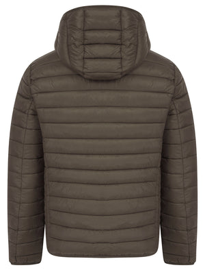 Nadav Quilted Puffer Jacket with Hood in Khaki - Tokyo Laundry