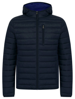 Nadav Quilted Puffer Jacket with Hood in Sky Captain Navy - Tokyo Laundry