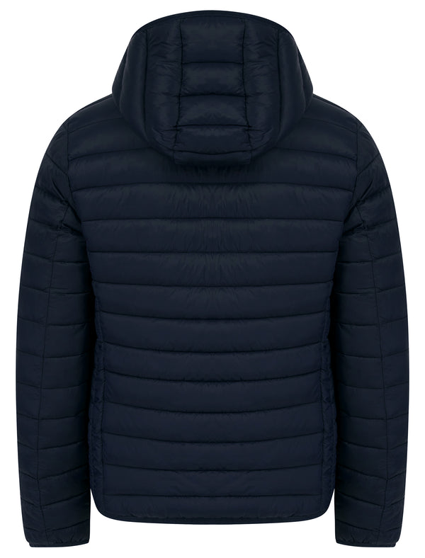 Nadav Quilted Puffer Jacket with Hood in Sky Captain Navy - Tokyo Laundry
