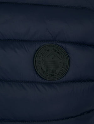 Mentari Quilted Puffer Gilet with Fleece Lined Collar in Sky Captain Navy - Tokyo Laundry