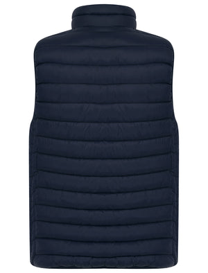 Mentari Quilted Puffer Gilet with Fleece Lined Collar in Sky Captain Navy - Tokyo Laundry