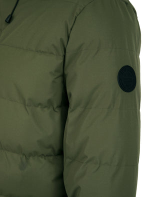 Taffy Micro-Fleece Lined Quilted Puffer Jacket with Hood in Khaki- Tokyo Laundry