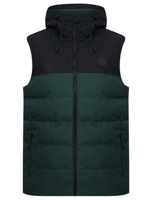 Tarlo Micro-Fleece Lined Hooded Quilted Puffer Gilet in Jet Black - Tokyo Laundry