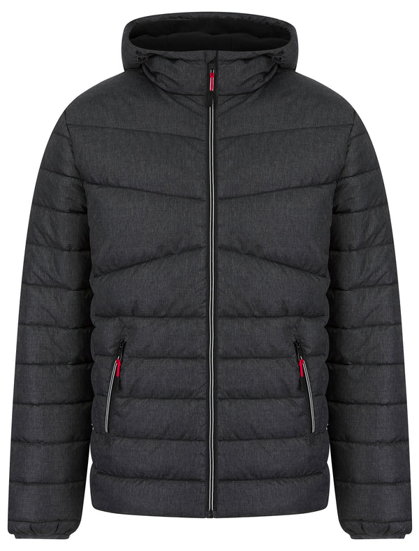 Teddington Quilted Puffer Jacket with Hood in Grey - Tokyo Laundry Active Tech