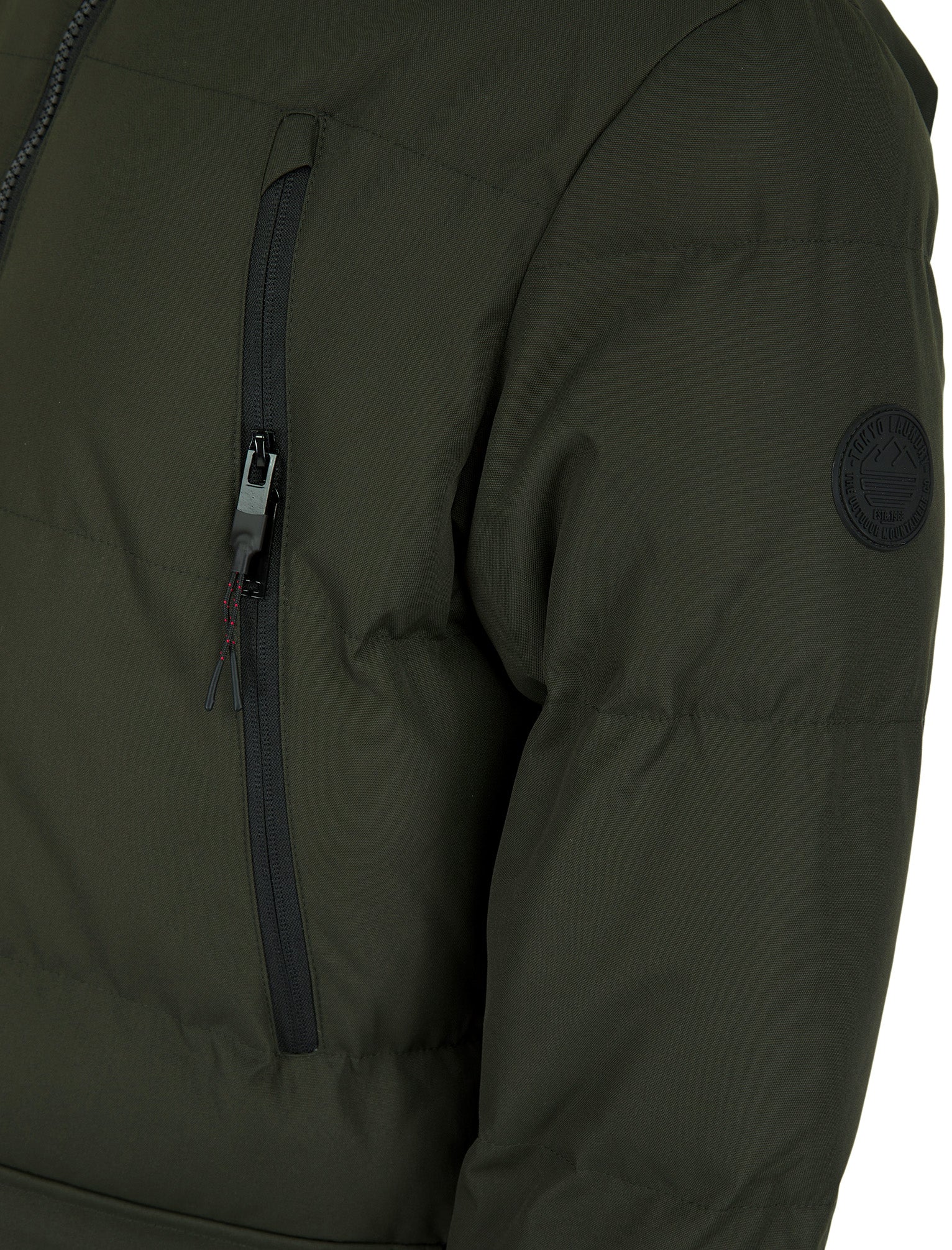 Darryl Padded Parka Coat with Faux Fur Trim Hood in Khaki - Tokyo