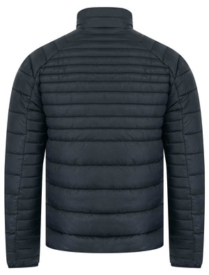 Ector Mult-Pocket Funnel Neck Quilted Puffer Jacket with Fleece Lined Collar in Charcoal - Tokyo Laundry