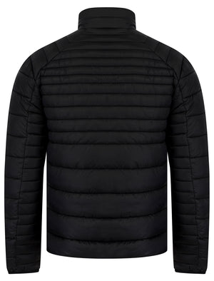 Ector Mult-Pocket Funnel Neck Quilted Puffer Jacket with Fleece Lined Collar in Jet Black - Tokyo Laundry