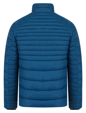 Ector Mult-Pocket Funnel Neck Quilted Puffer Jacket with Fleece Lined Collar in Petrol Blue - Tokyo Laundry