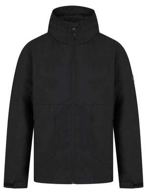 Lachlan Lightweight Windbreaker Jacket with Hood in Jet Black - Tokyo Laundry