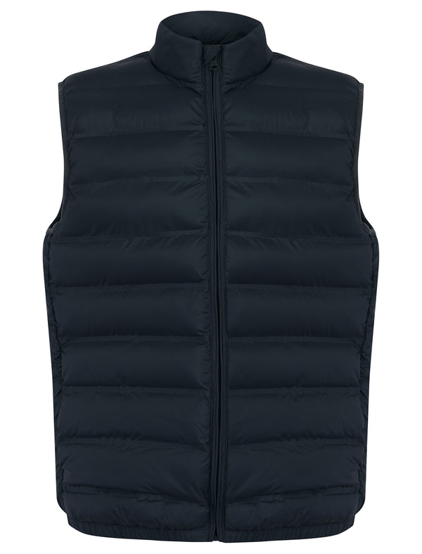 Kaloosh Funnel Neck Heat Seal Quilted Puffer Gilet with Zip Pockets in Marino - Kensington Eastside