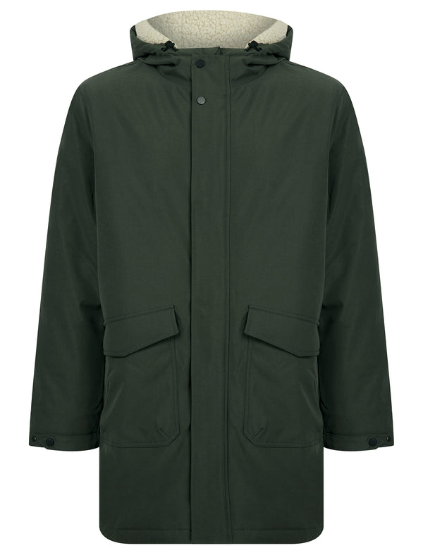 Tameron Borg Fleece Lined Parka Coat with Hood in Khaki - Tokyo Laundry